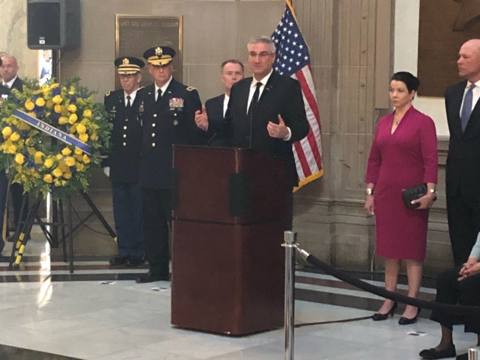 Hoosiers pay their final respects to Senator Lugar as he lie in state at the Indiana Statehouse